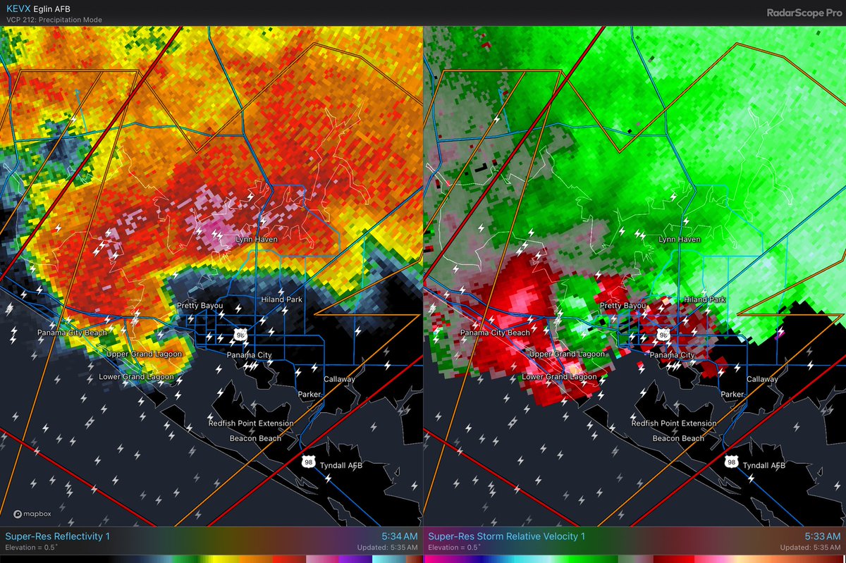 Very dangerous storm, potentially with a significant tornado, is moving into Panama City this morning