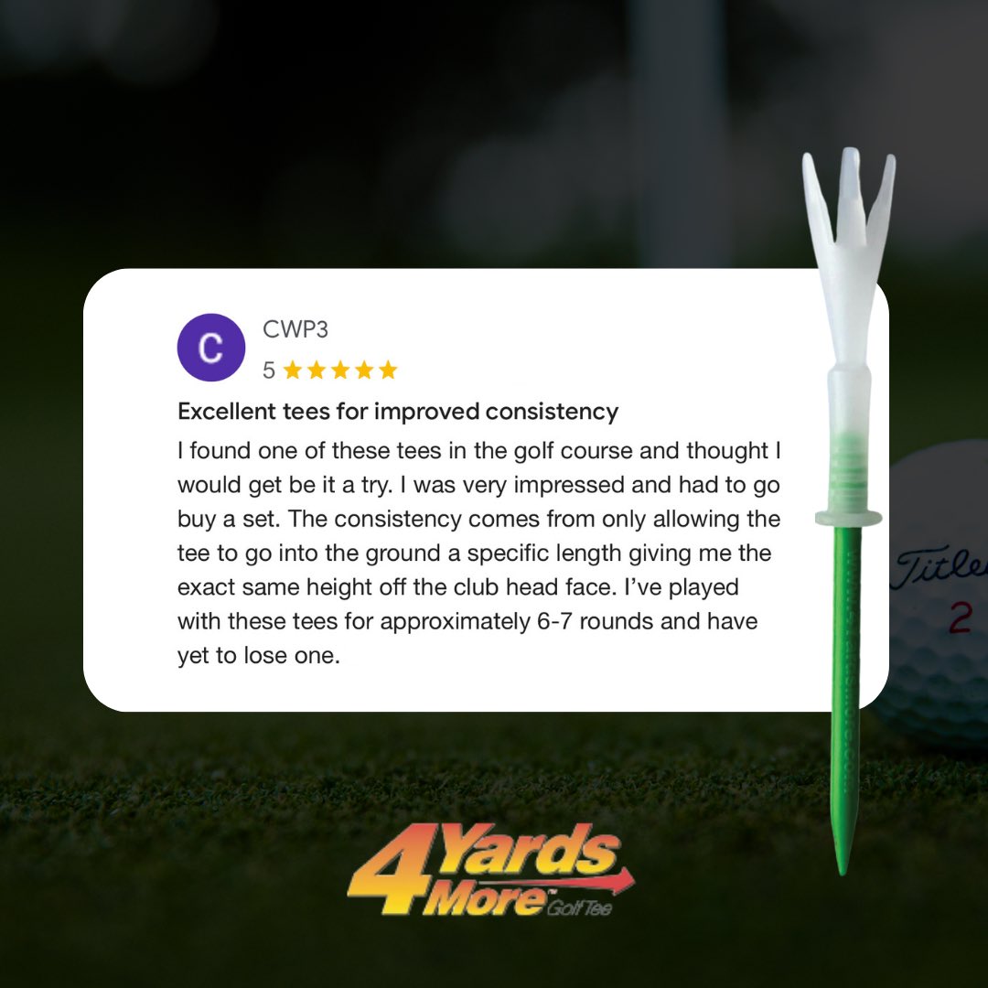 4YardsMore's tweet photo. ⭐️⭐️⭐️⭐️⭐️ Consistency + Durability #4YardsMore 

#golf #golflife #golfing #golfer https://t.co/CTS4ufBMB3