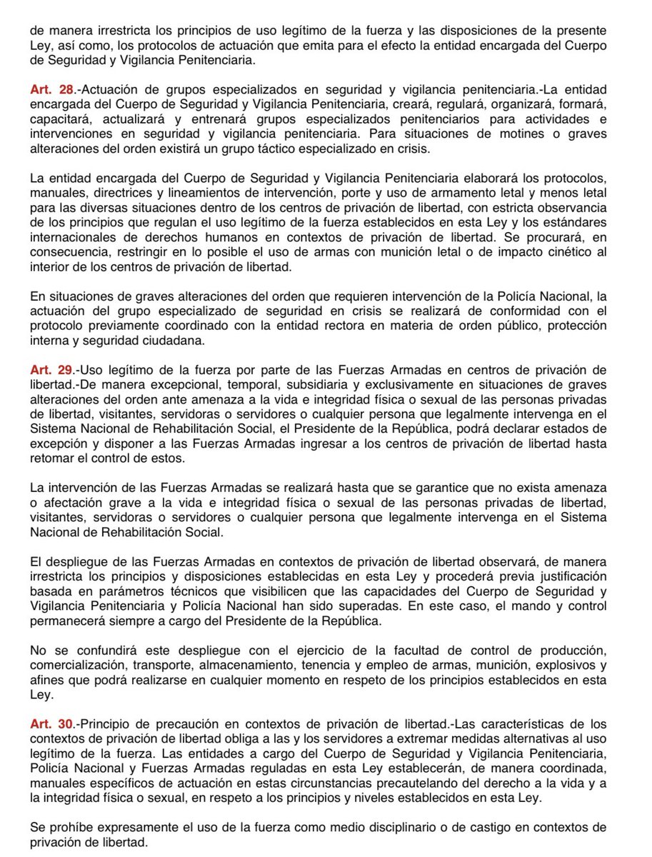 VeronicaLHM's tweet photo. 🔴Uso de la fuerza en centros de privación de libertad, ¿cuándo procede?

Ver Art. 27 y siguientes de la Ley Orgánica que regula el uso legítimo de la fuerza. https://t.co/gMOeg5WYIR