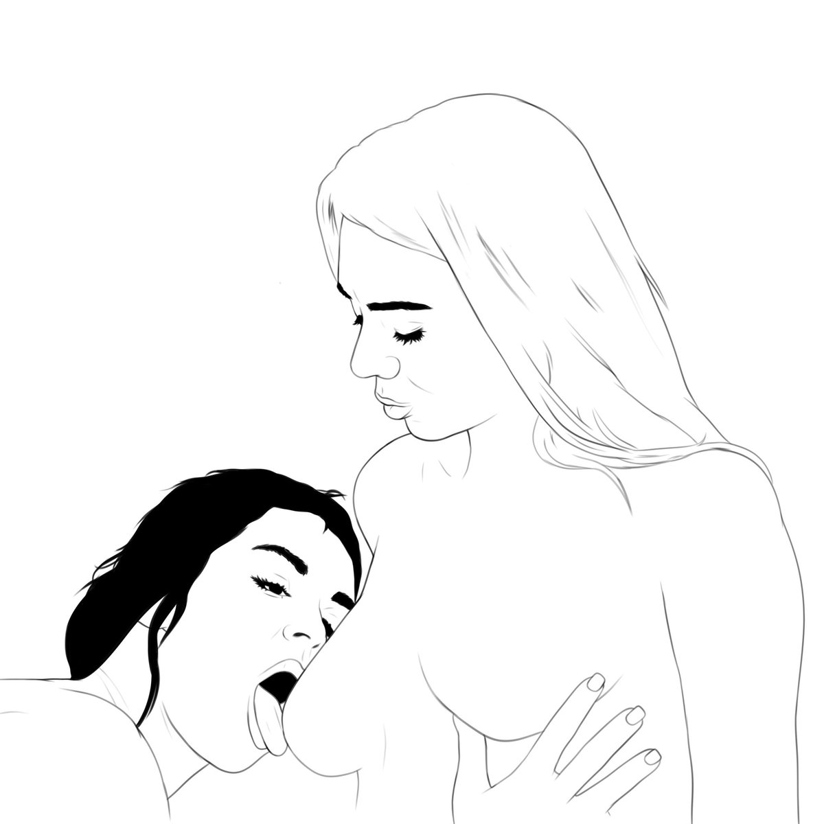 Blonde x brunette

#eroticart #blackwork