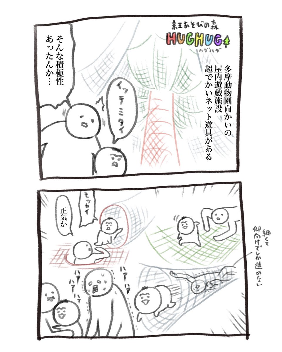 追加の育児漫画です
京王あそびの森HUGHUGというところに行ってきました 