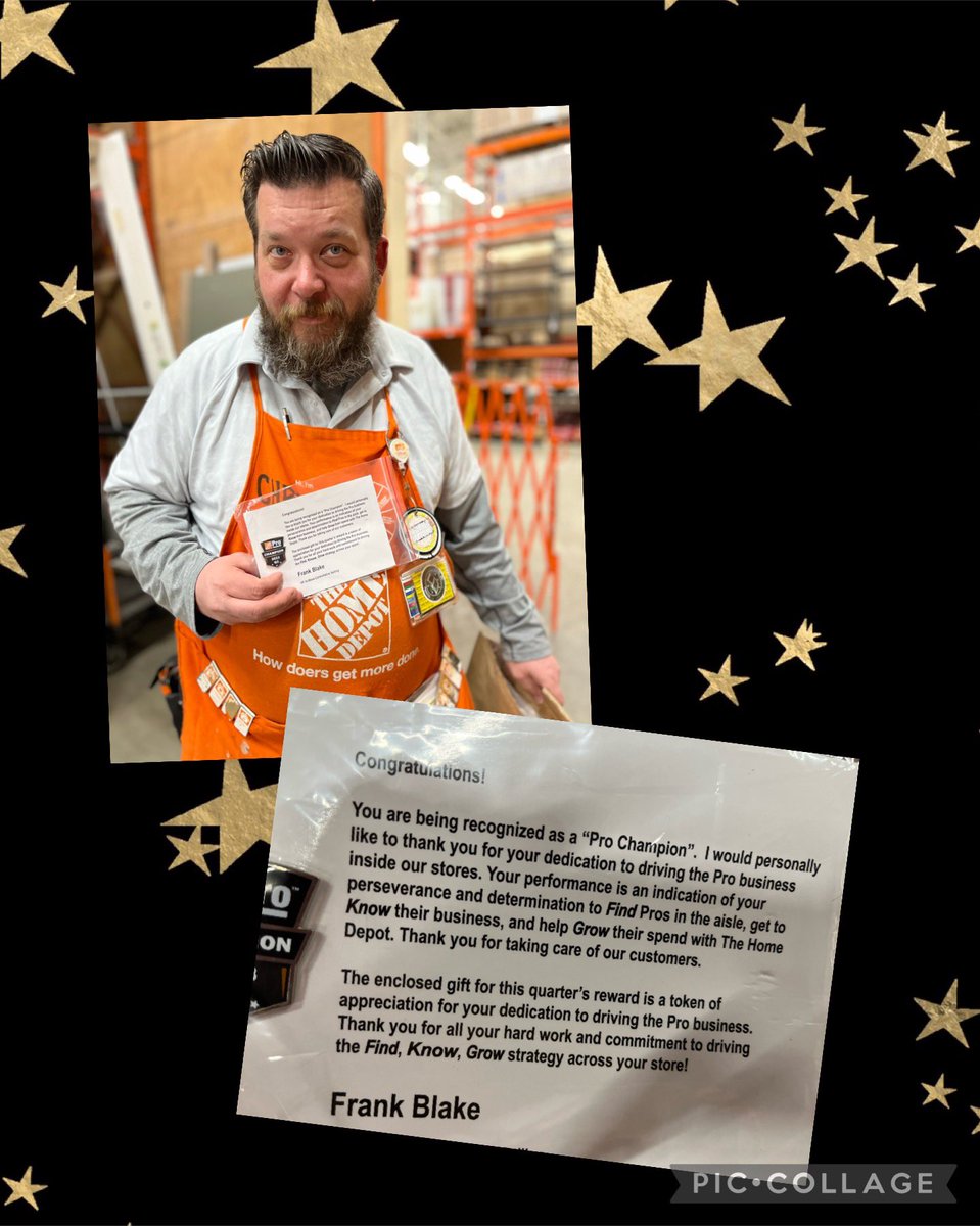 HomeDepotCadill's tweet photo. Congratulations to Pro/Paint Department Supervisor Chris for being recognized as a Home Depot Pro Champion for driving Pro Sales in our store! #prochampion #prosales #cadillac2752 https://t.co/11aSinKJ4B