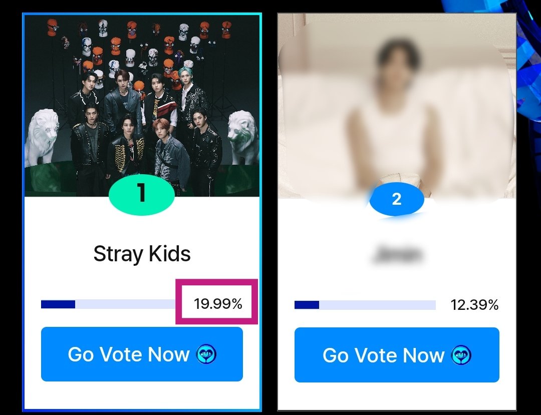 skzchartdata's tweet photo. 🔵 #HMADaesang4SKZ: Artist Of The Year

#1 #StrayKids – 19.99%🚨
#2 * – 12.39%

🚨GAP: 7.60%🚨

📝: STAY, MASS VOTING WAVE ongoing! Join us! 💪

ℹ️ Our REFERRAL CODE: QZU67304

❗ Join VT: https://t.co/lPx1oDZ08D
✅ DROP 5% of total 🎟️, SAVE THE REST FOR LAST DAY 

⏳End: 01/17 https://t.co/COpCz1aYvE