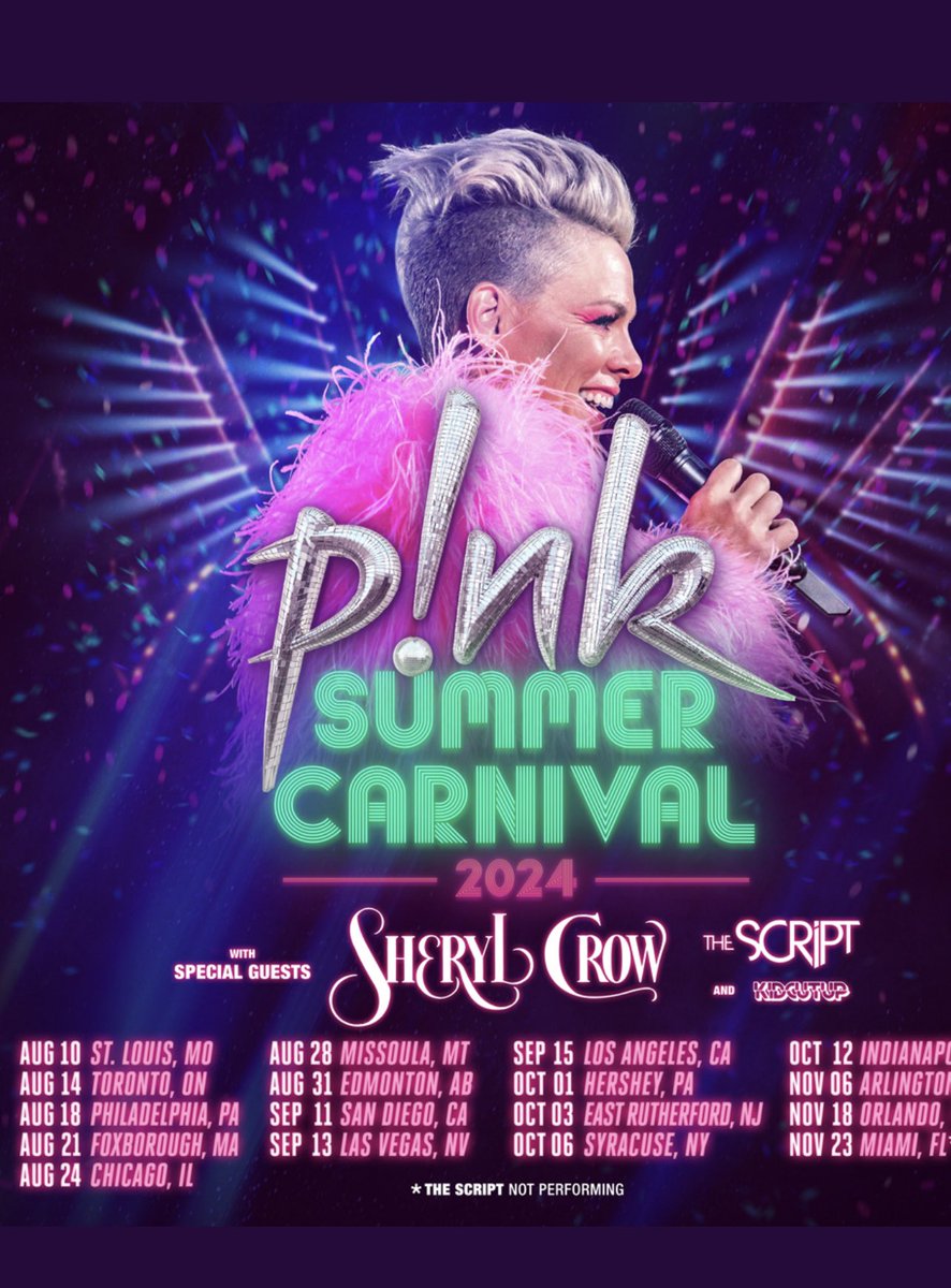 glynis_lumpkin's tweet photo. We are getting closer and closer!! Grab Your Tickets nowππ canβt wait to see whatβs New songs are add. @Pink give us #hateme and #alloutoffight. Please https://t.co/cgcAaMi3mi