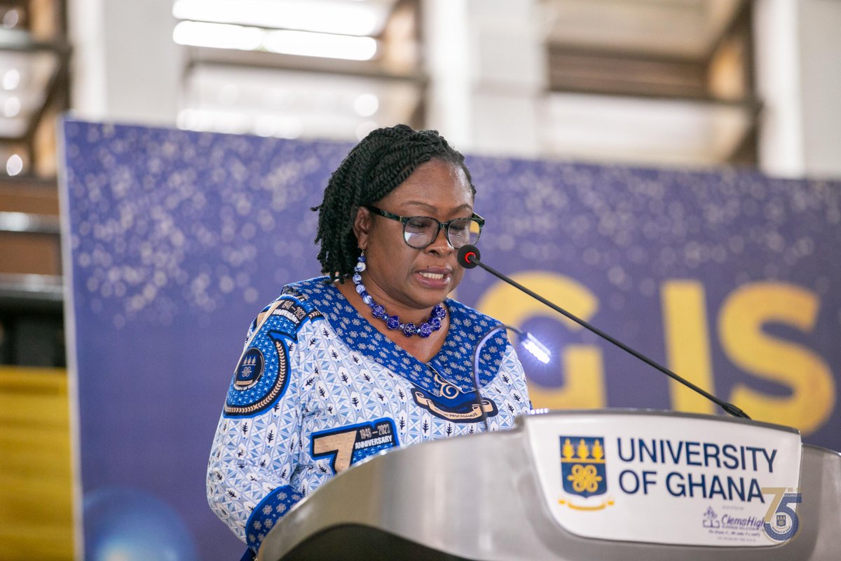 UnivofGh's tweet photo. Registrar of the University, Mrs. Emelia Agyei-Mensah, warmly welcomed distinguished guests and participants to UG and to the #ANYSC.

She also introduced the Chairperson for today's occasion, Justice Barbara F. Ackah-Yensu, who is representing the Chancellor.

#UGANYSC 
#UGIS75 https://t.co/fpSTPDHTkF