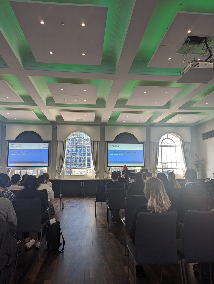 AGC_Stratocore's tweet photo. Joana Cerveira from Cambridge's Pathology Department on Implementing a BD S8 Imaging Cells Sorter to their core @RoyalMicroSoc #UKFCFM2024 #FlowCytometry #CellSorter #Cambridge @unibirmingham @stratocore https://t.co/Scko7vKl09