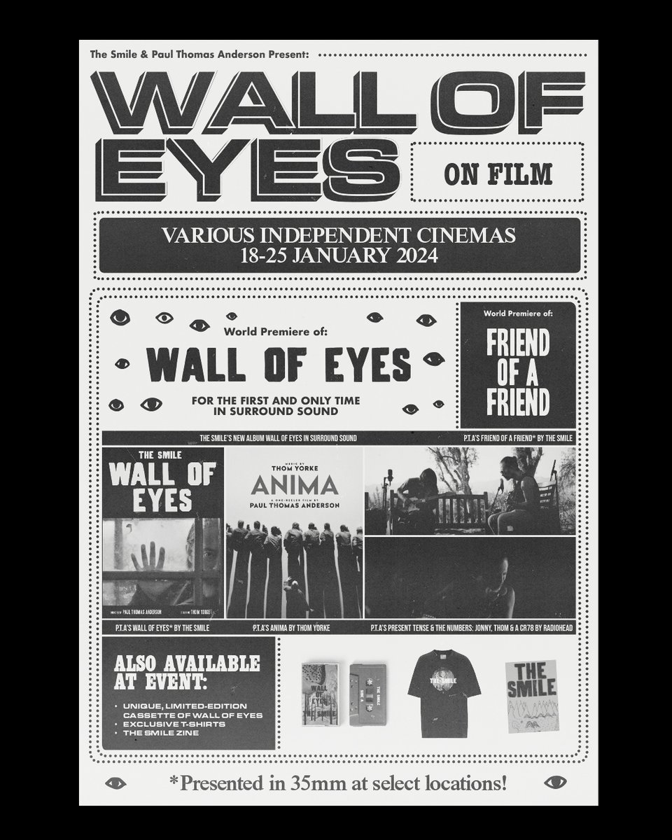 The new single Friend Of A Friend, taken from the forthcoming album Wall Of Eyes is out now. The video for Friend Of A Friend, by director Paul Thomas Anderson will be premiered alongside a surround sound album playback of Wall Of Eyes at a series of one-off events...