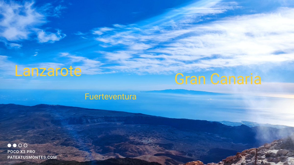 PateaTusMontes's tweet photo. Hoy se 🔭veían 7 islas desde el pico del Teide. (Ampliar foto provincia G.C.) https://t.co/u8nBX7sXSa