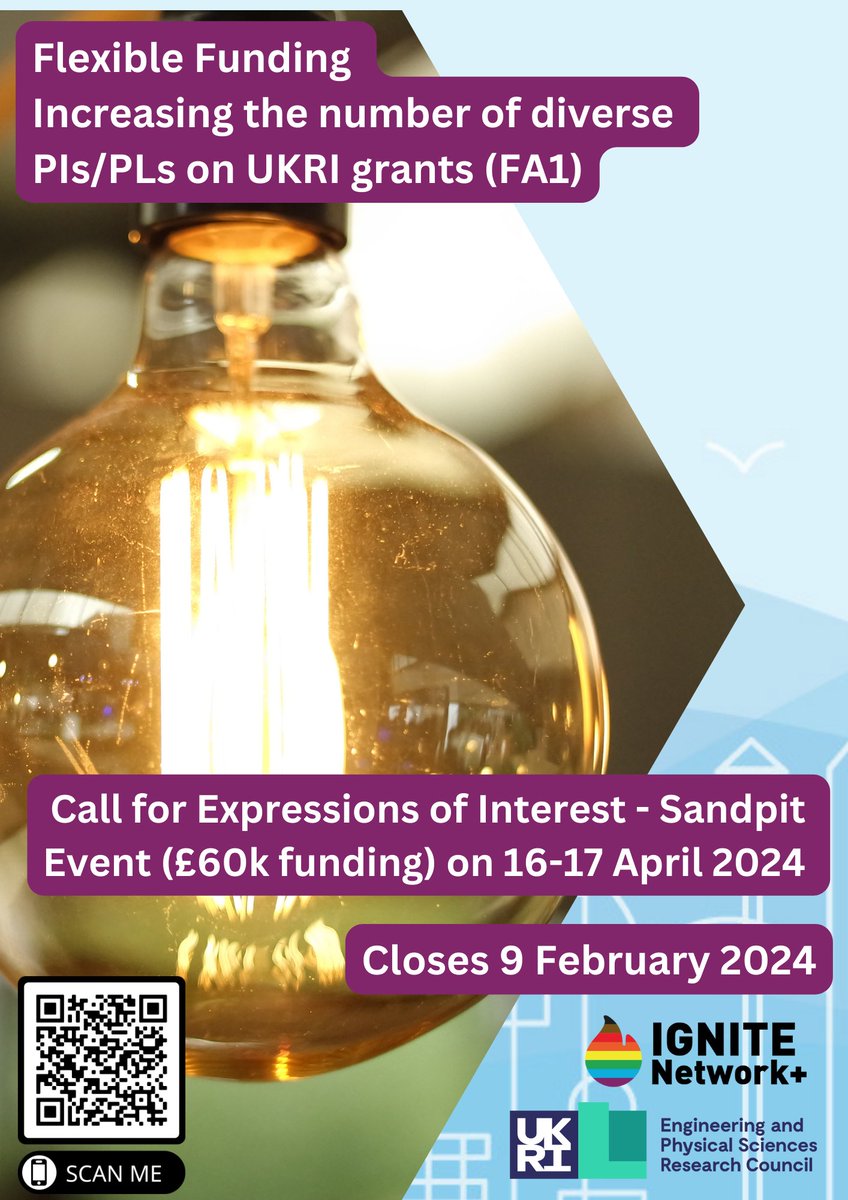 EOIs now open to attend the sandpit event organised with @CentreDice closing date 9 Feb 2024.  Up to £60K of funding for proof of concept energy projects 💡 More info at: ignitenetplus.ac.uk/latest/funding…

#EnergyResearch #NetZero #Funding #Sandpit