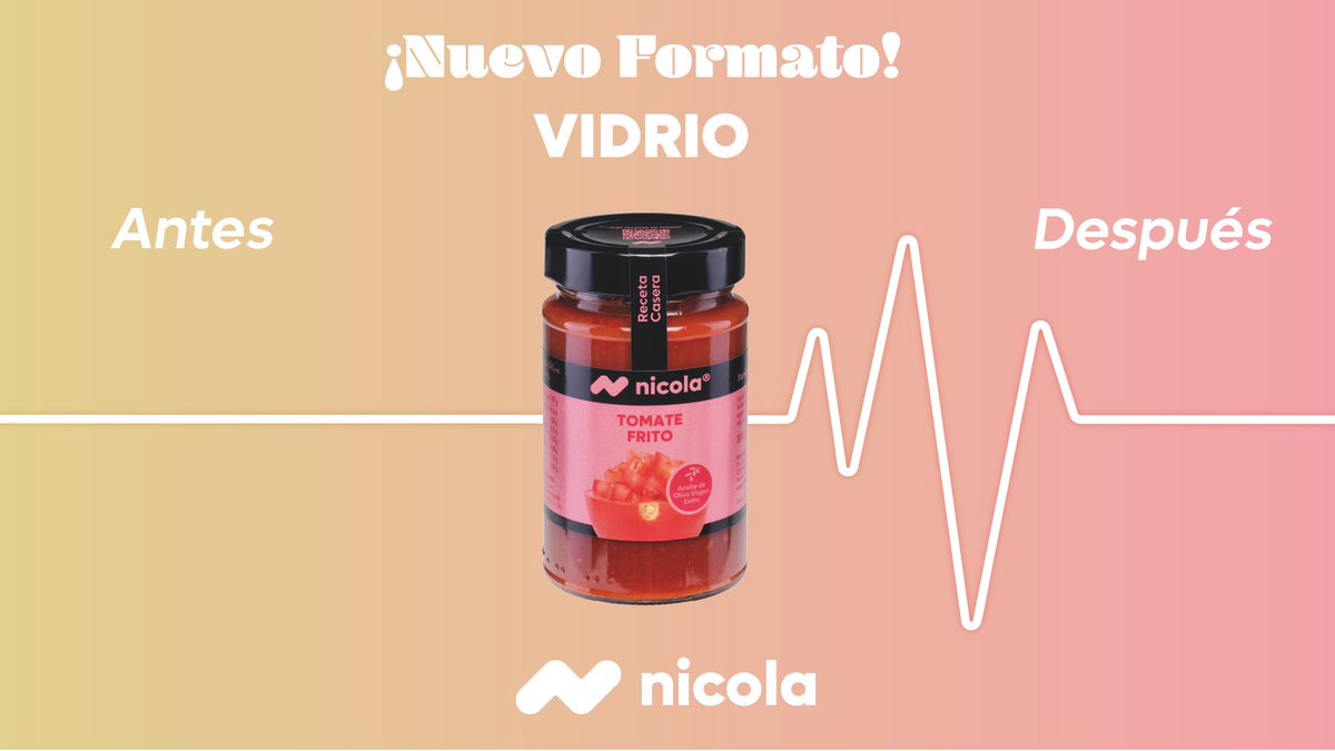 ConservasNicola's tweet photo. 🎉💖 ¡Atención #nicolovers! Muy pronto nuestro nuevo formato de vidrio llegará para darle sabor a tu vida. 😍🥫 ¿Listos para que vuestros corazones latan a nuestro ritmo?
#conservasnicola #elsecretoestaenelcorte #tomatefrito #conservas #nicola #tarros #vidrio #novedad https://t.co/RZN99to1md