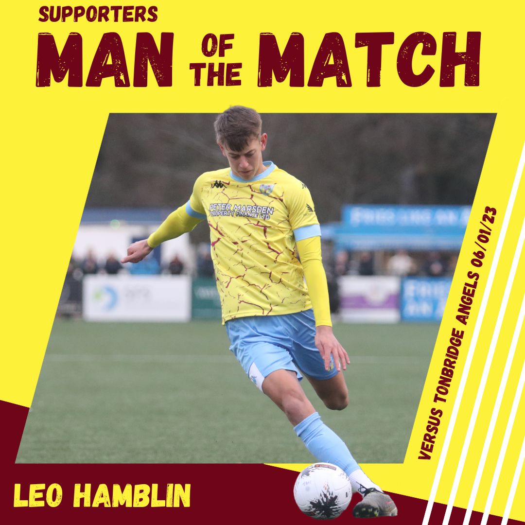 Leo Hamblin has been voted as Supporters Man of the Match after our game against Tonbridge Angels on Saturday afternoon