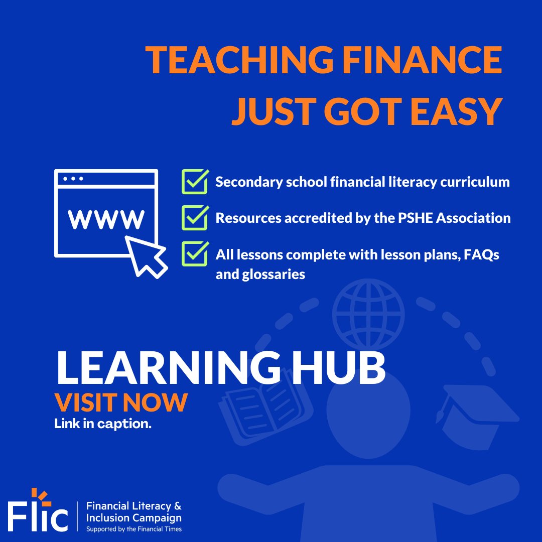 💪 Let's empower the next generation with financial literacy! Visit and share our learning hub today and give young people the opportunity to learn key money skills 🔗 resources.ftflic.com #FinancialStrength | #FinancialEducaiton | #YoungAdults | #MoneyMatters