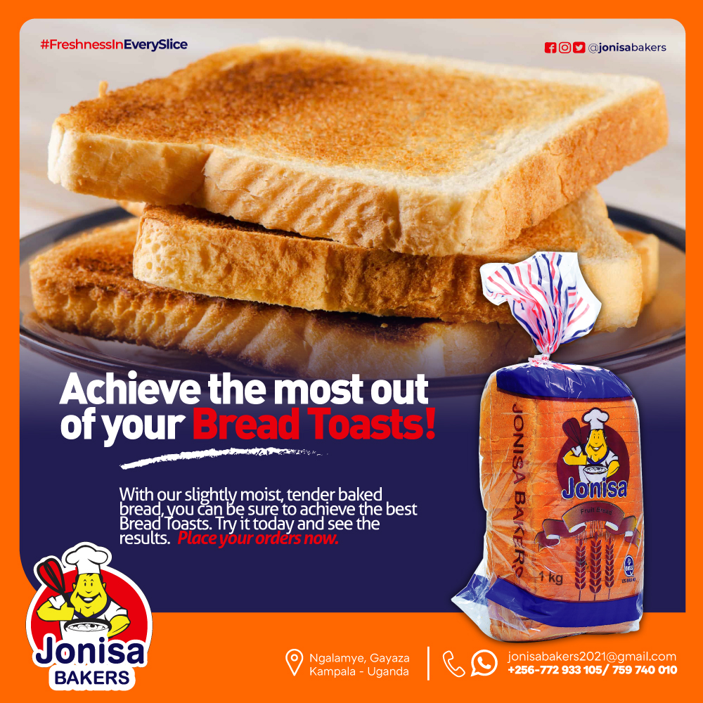 jonisabakers's tweet photo. Elevate your #BreadToast game and savor the perfect blend of freshness and flavor with our delightful soft and tender baked bread from @jonisabakers.😋👌 To order; #WhatsAppOrCall +256 759 740 010 or +256 772 933 105. #freshnessineveryslice #jonisabakers. https://t.co/fJDxTs9kV3