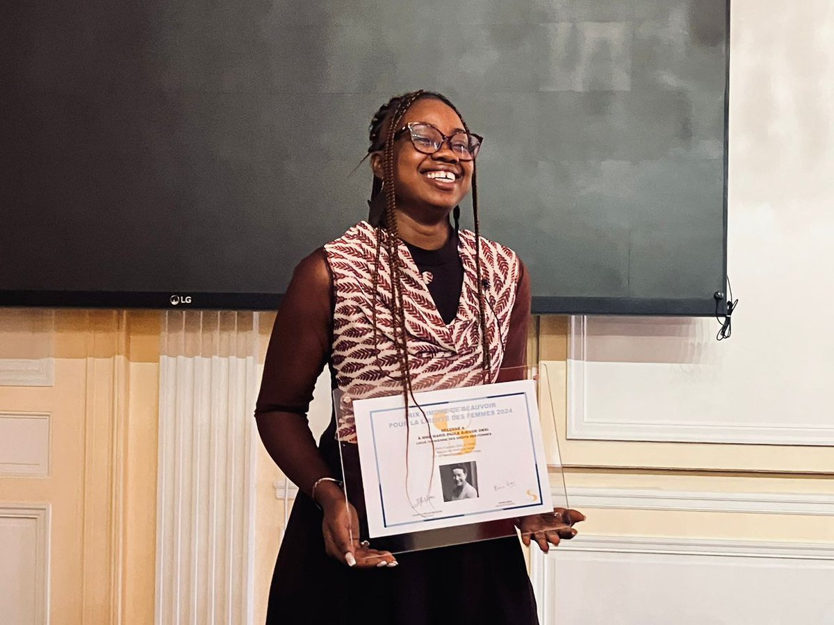 Le Prix Simone-de-Beauvoir pour la liberté des femmes 2024 décerné à <a href="/LilithdeVavoua/">Okri Lou</a> 
Marie-Paule Djegue Okri, Responsable des Interventions Sociales de La Ligue Ivoirienne des Droits, a reçu ce 09 Janvier 2024 à Paris, le prix Simone de Beauvoir 2024.
#laligue
