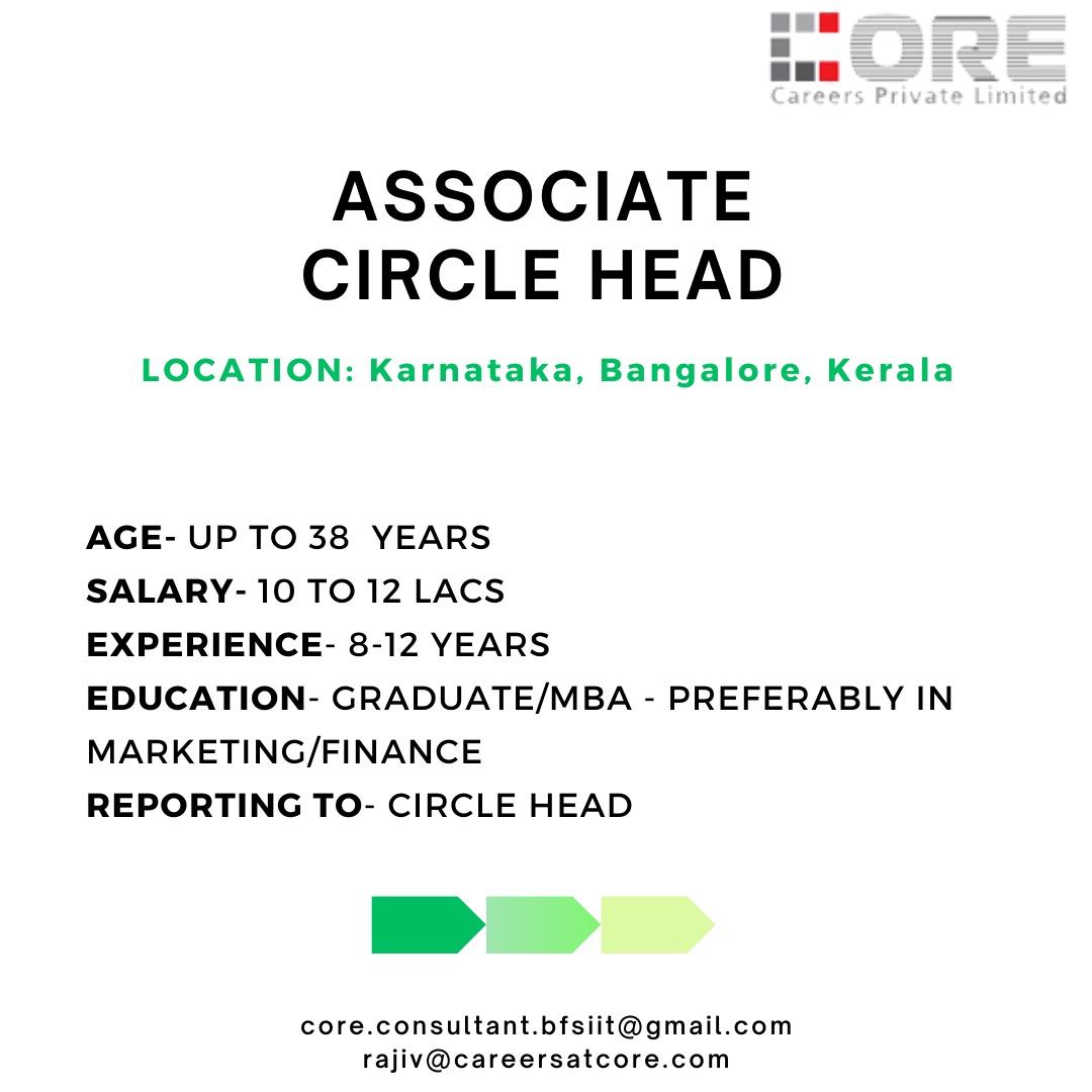 Are you ready to take your career to new heights? 🚀

We're on the lookout for a dynamic and visionary leader to join our team as the Associate Circle Head at Nifty 50 Company. 

APPLY SOON!

#associatecirclehead #nifty50company #corecareers  #bankingsectorjobs #lifeinsurancejobs