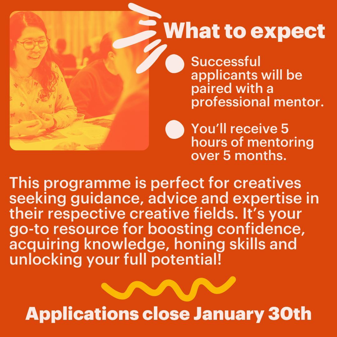 CreativeEdin's tweet photo. Exciting News! Applications for our Mentoring Programme are now open! Don’t miss out on this incredible opportunity to be one of the 10 mentees in our upcoming cohort. 
Apply by the 30th January. 
Learn more and apply here: https://t.co/1uUDYivwRQ https://t.co/kmFaRhbvyT