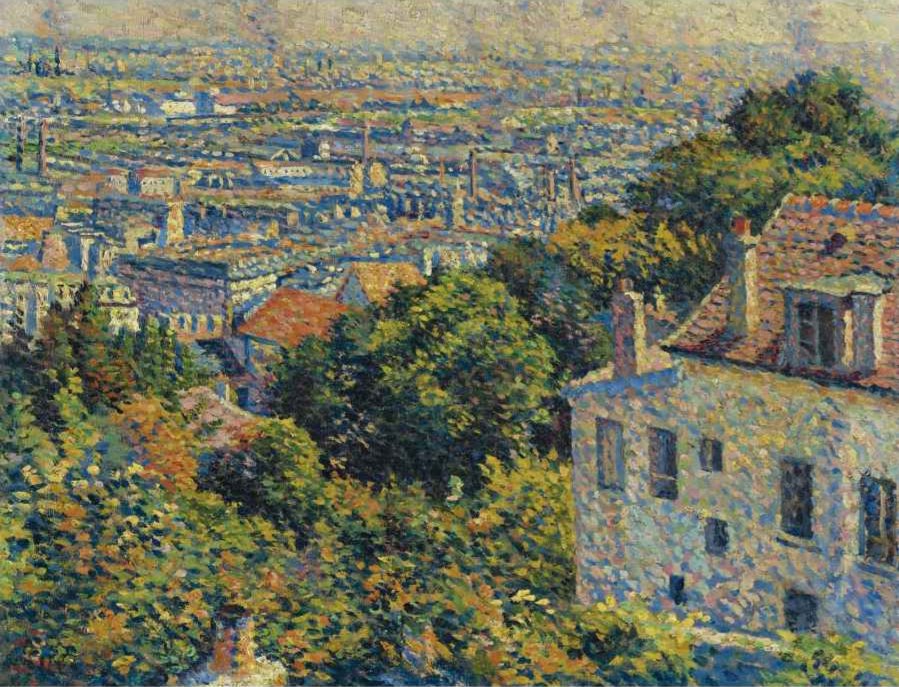 Montmartre, from Cortot street, view towards Saint-Denis
by Maximilien Luce
in 1900 

#Paris #Parisjetaime #visitparisregion #ExploreFrance #France #cityscape #Montmartre #maximilienluce