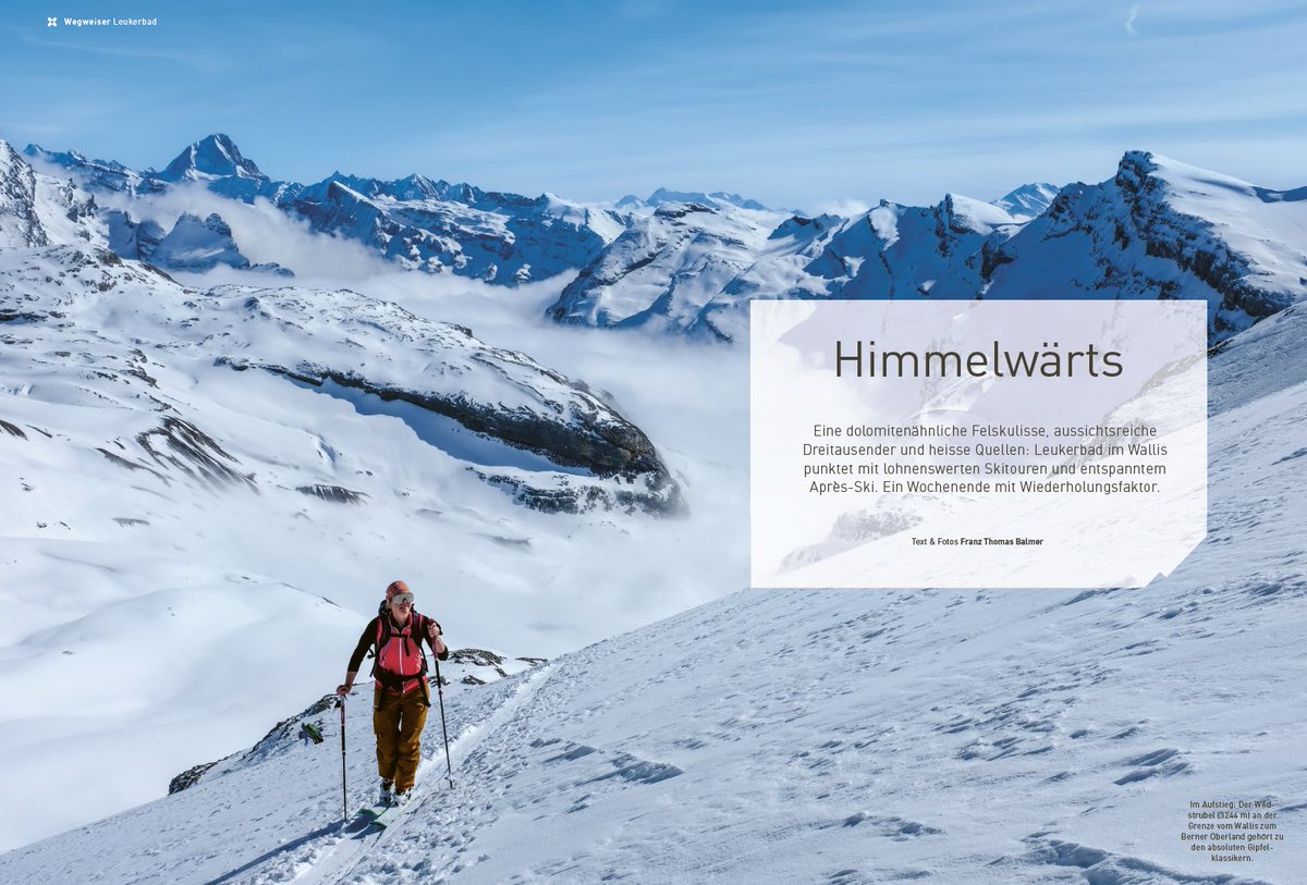 Druckfrisch: Meine 6-seitige #Skitourenreportage auf den #Wildstrubel in der aktuellen Winterausgabe des Bergsportmagazins «Inspiration, 01-2024»
#Reportage #Text #Redaktion #Fotografie