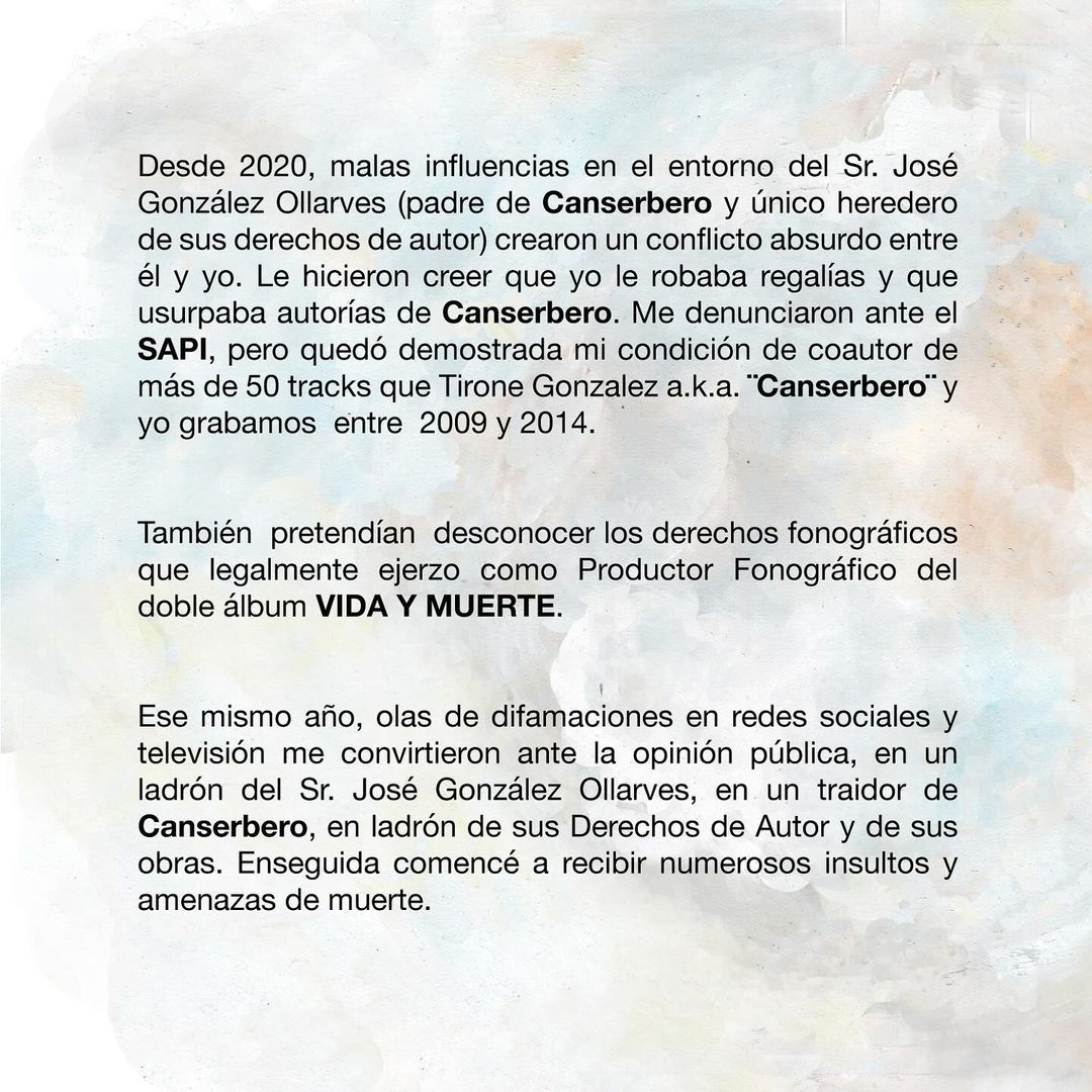 delascallesweb's tweet photo. El día de ayer KPU publicó un comunicado en su perfil de IG, declarando satisfacción por la resolución del homicid!o de Tirone, y planteando que la disputa por las regalías ya fue resuelta de mutuo acuerdo con el señor Cheo en julio del 2023, en una corte de Florida, USA. https://t.co/jAHB22Yuqh