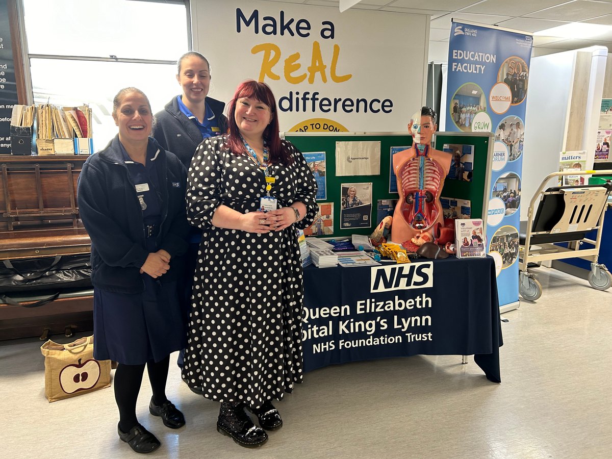 Do you have experience in care? Have you always wanted to become a nurse but University is not for you? The Apprenticeship and the Clinical Education team are in the main entrance of the hospital until 1.30pm today for you to find out more.