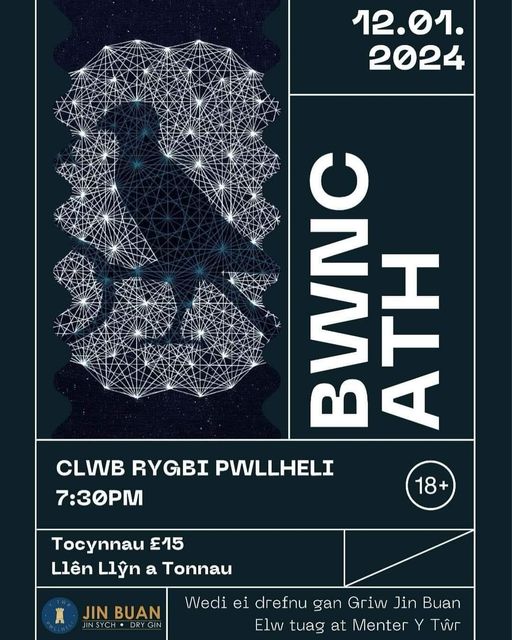 Gig Bwncath yn clwb @RygbiPwllheli nos Wener yma. 
Tocynnau ar gael o Llên Llŷn, Tonnau a Steil.
•
An evening with Bwncath in @RygbiPwllheli Club this Friday. Tickets available to buy at Llên Llŷn, Tonnau or Steil #bwncath #jinbuan #menterytŵr #cymuned  #cymunedoli #ecoamgueddfa