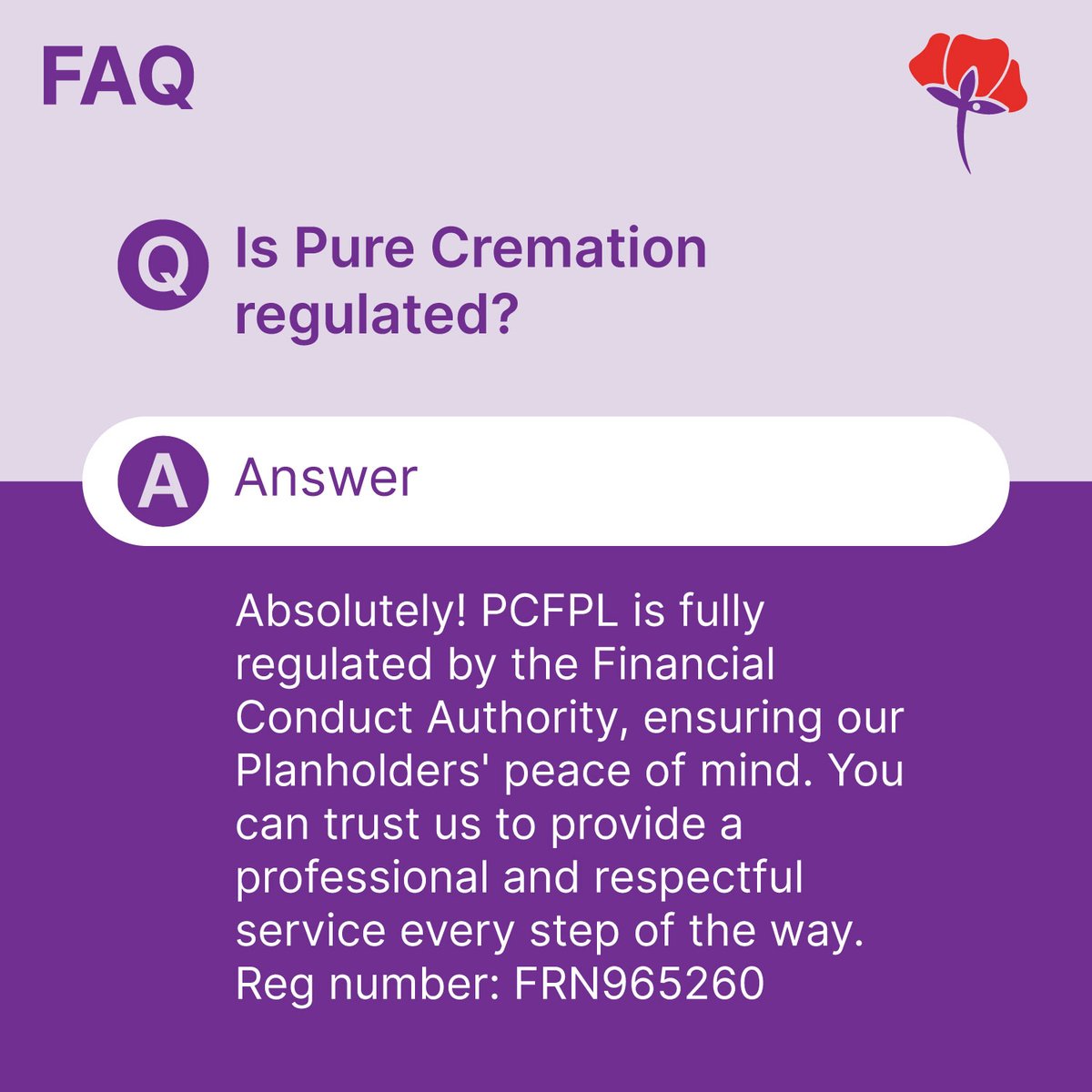 FAQ: Is Pure Cremation Funeral Planning Ltd regulated? 🤔 If you have any more questions about our services, you can find more answers to frequently asked questions on our website here ➡ purecremation.co.uk/frequently-ask… #PureCremation #FAQ