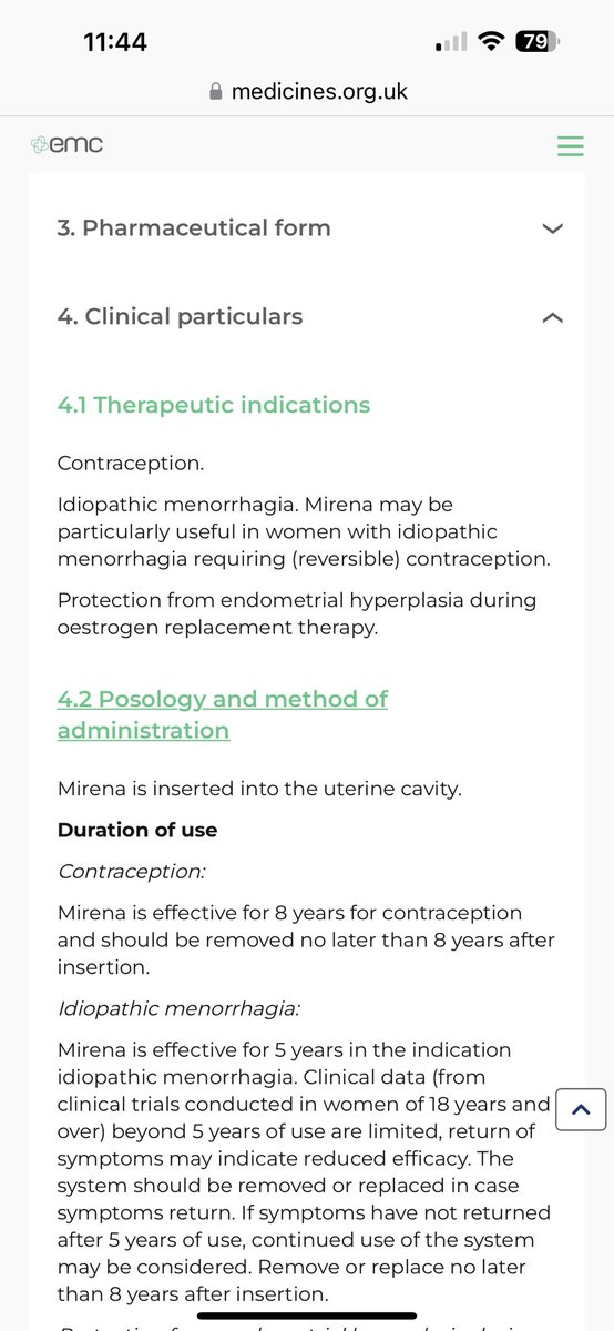 Good news in contraception-Mirena intrauterine system @Bayer now has 8 year licence for contraception and heavy menstrual bleeding in UK. Still 4 for HRT but can be used up to 5 years as per @FSRH_UK This should help reduce #SRH waiting times😃 medicines.org.uk/emc/product/11…