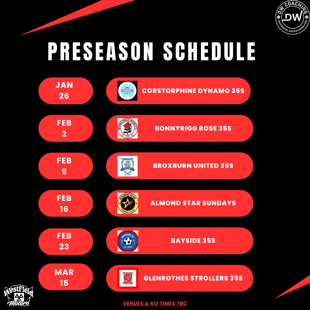 Preparations continue for the new season with the calendar filling up with friendlies

#AlmondStar