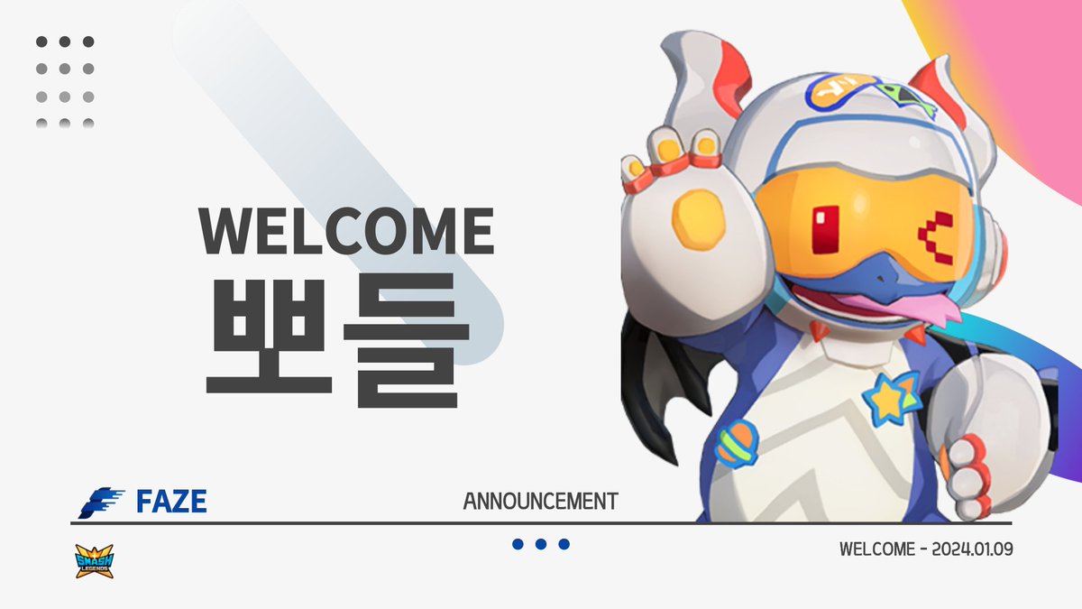 SL_FAZE's tweet photo. [Announcement]

FAZE에 2번째 여성 유저 뽀들님이 합류하게 되었습니다. FAZE 선수분들도 플레이를 인정한 뽀들님의 합류를 축하드리며 멋진 모습을 보여줄 수 있기를 응원합니다.

#FAZEWIN https://t.co/foXtdaZMVT