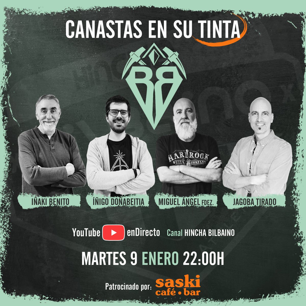 🕙 Esta noche a las 22:00 h. 🏀 #CanastasEnSuTinta 🏀 💻 YouTube en directo 📍Canal #HinchaBilbaino 📊 Análisis de la victoria del @bilbaobasket frente al Manresa 👥 Invitados: @inakimarkel, @idonabeitia, #MAFernández y @MrLobo0 🗣️ Modera: Alfredo Casas 👉🏻 ¡Estáis convocados!