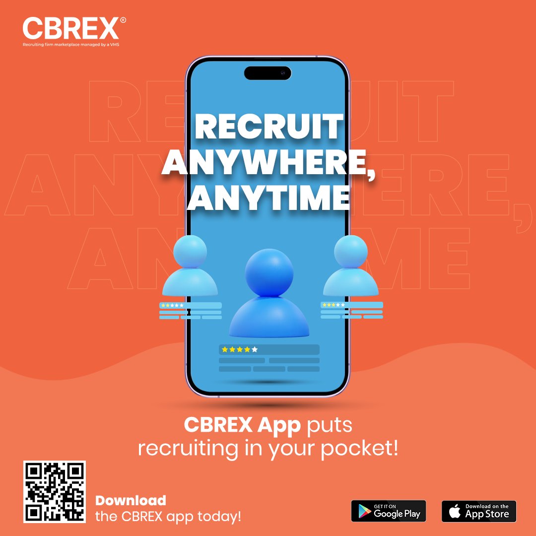 cbrexin's tweet image. With the CBREX App, access candidate profiles, get alerts, and update resumes statuses effortlessly. Streamline your hiring process in the palm of your hand.

Download the app now!

#CBREX #CBREXApp #RecruitmentSimplified #HiringMadeEasy #RecruitmentSoftware #MobileRecruitment