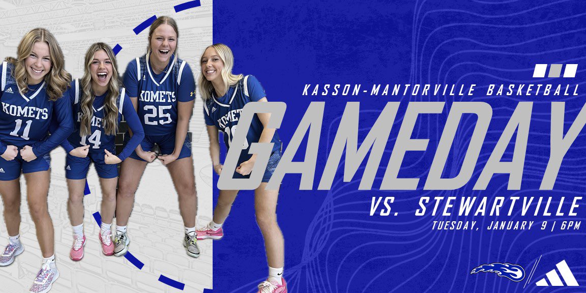 It’s Game Day KoMet Nation!
<a href="/KoMetHoops/">KoMet Girls Hoops</a> vs <a href="/StewieGBB/">Stewie Girls BBall</a> 
📅 Tuesday, January 9, 2024
🏀 Varsity @ 6:00 
🏀 JV @ 4:30 
💃🏻 <a href="/KoMetteDancers/">KoMette's Dance Team</a> @ Halftime 
⛹🏻‍♂️ <a href="/KoMetsBBHoops/">KoMets Boys Basketball</a> @ 7:45
📍 Home Federal Arena
💻 team1sports.com/highschool/mn/

🏀 C Squad @ 4:30 
📍 KMES East Gym