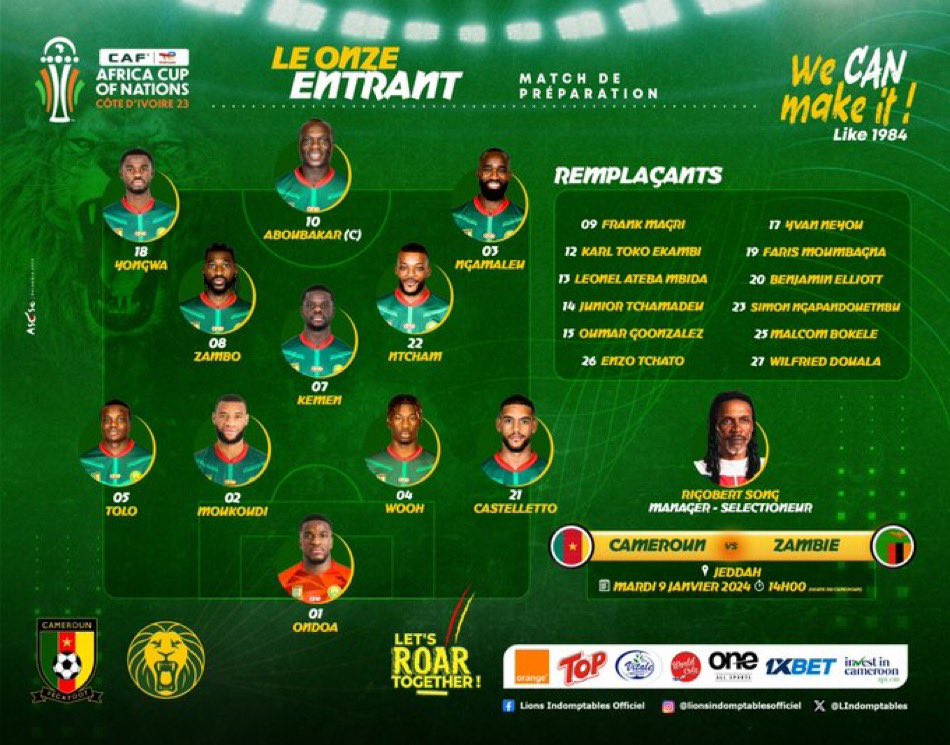 DonFcgb's tweet photo. 🌍#GirondInternational :
📝 Malcom #Bokele (@BokeleMalcom) remplaçant au coup d’envoi (1️⃣4️⃣H) du dernier match de préparation avant la #CAN2023 pour le #Cameroun 🇨🇲 face à la #Zambie 🇿🇲 !
#CAMZAM #Girondins https://t.co/x3hoxge9sA