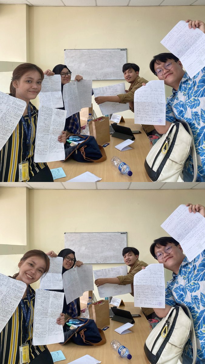 ini peer aku saat preparation makro. alhamdulillah satu peer fullteam makroekonomi2 dapet A gendut semuaaa. nah cowo-cowo nih (dugong dan rayen) nilai akhirnya 100 (they got 100 BULAT in EVERY component; like midterm 100 quiz 100 finalterm 100)