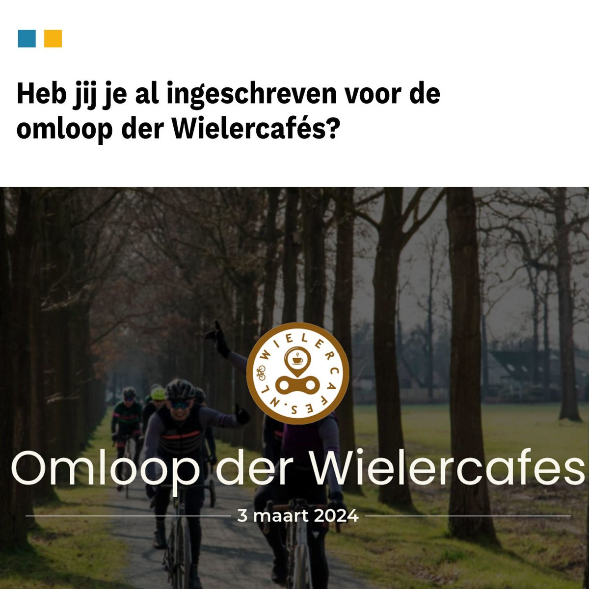 Heb jij je al ingeschreven voor de omloop der Wielercafés? 

<a href="/fixedgearcoffee/">caramelmacchiato</a> @cafecoureur @demarragecoffee @fietscafehetvelohofke <a href="/wielercafes/">Wielercafes.nl</a>
#cyclinglife #bike #bicycle #explore #wielervrienden #samenfietsen #nederland #belgië #luxemburg #avontuur