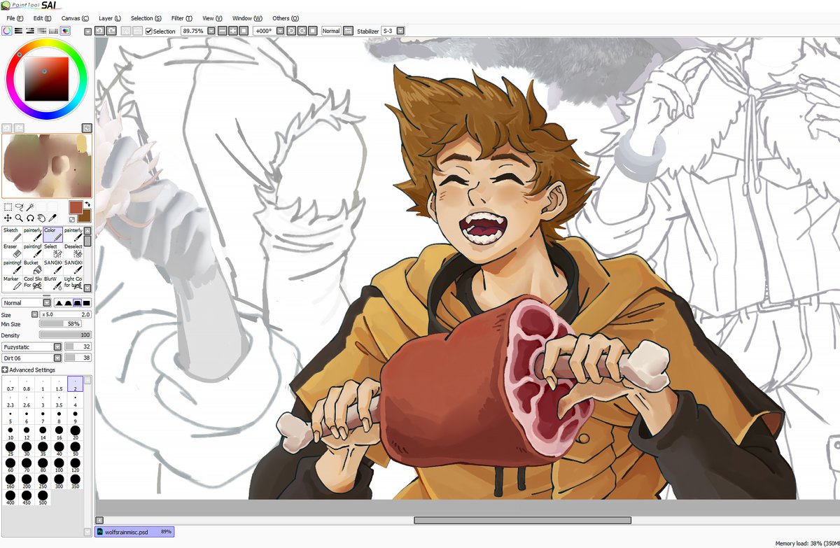 🐺 🍖☠️
wolf's rain wip
hige eating meat he found on the ground(poisoned)

#wolfsrain #wolfsrainfanart