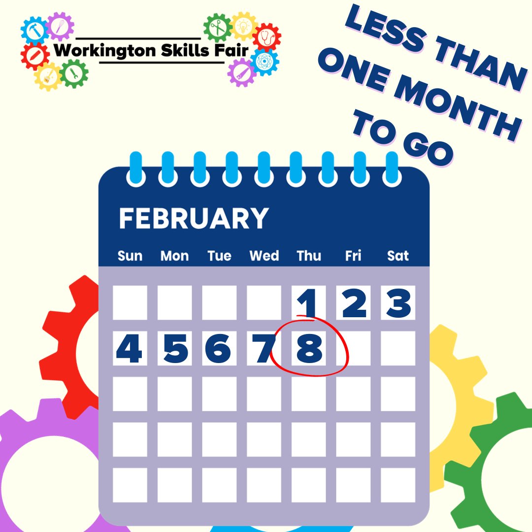 ⚠ Less than one month to go! ⚠

We're returning on Feb 8th, and we couldn't be more excited. 

With employers, education providers, and more attending, if you're looking for your next step, this is the place to be.

📍 Workington Leisure Centre, CA14 2DX
⏰ 08/02/2023, 3 - 7pm