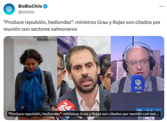 "Produce repulsión, hediondez" Esto generan los ministros de este régimen, incluyendo a su líder supremo | "Produce repulsión, hediondez": ministros Grau y Rojas son citados por reunión con sectores salmoneros #elVolteretas #GobiernoDeInutiles #RenunciaBoric  #BoricNoSeLaPuede