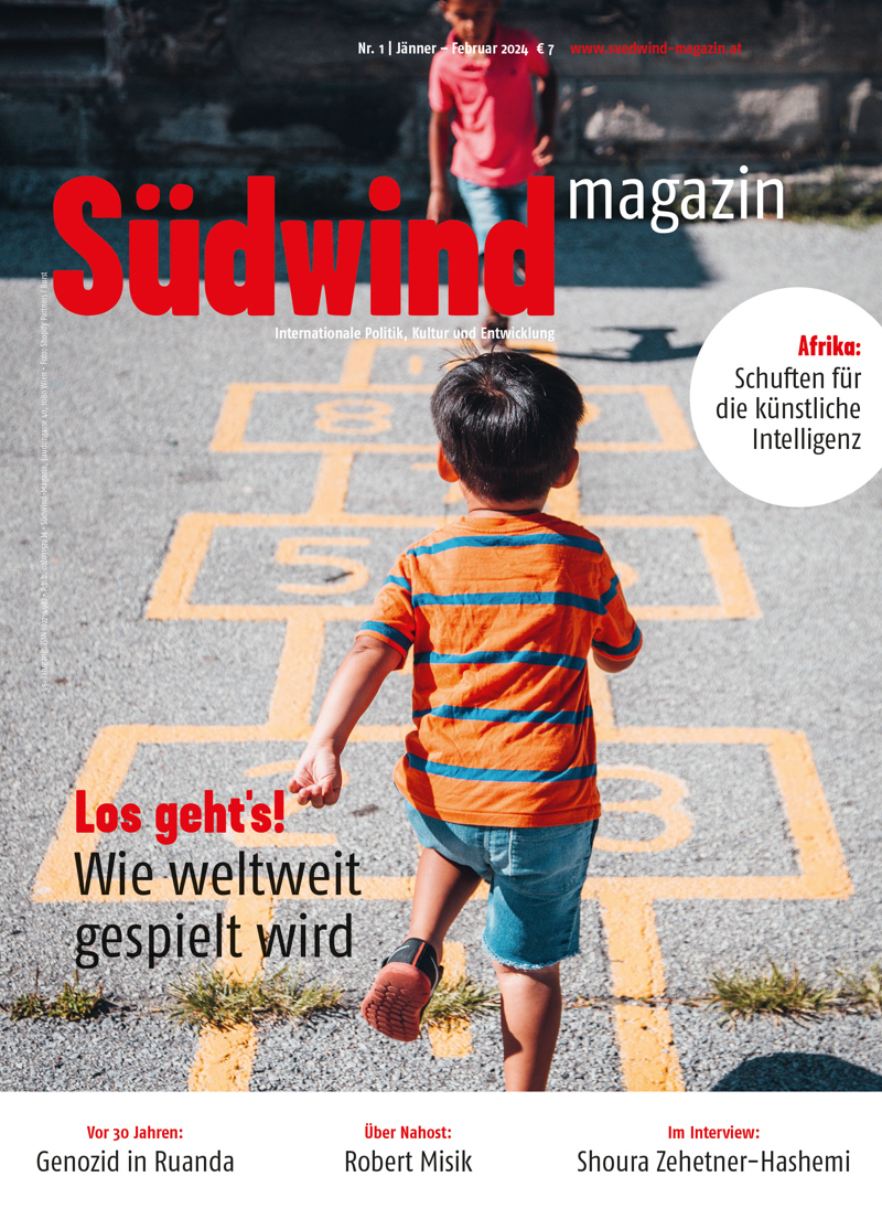 Neues Jahr, neues #SüdwindMagazin! 
Dossier Games weltweit. Spielkamerad:innen u.a. <a href="/MWetzlmaier/">Marina Wetzlmaier</a> <a href="/francisalys/">Francis Alÿs</a> <a href="/ShouraHashemi/">Shoura Hashemi</a> <a href="/MasomahSiahmui/">Masomah Regl</a> <a href="/MilenaAustriaca/">Milena Österreicher</a> <a href="/BenedicteDesrus/">Bénédicte Desrus</a> <a href="/LeonieMarch/">Leonie March</a> <a href="/misik/">Robert Misik | misik.at</a> <a href="/schlindweinsim/">simone schlindwein</a> uvm!

Sei kein:e Spielverderber:in! 
➡️
suedwind-magazin.at/abo