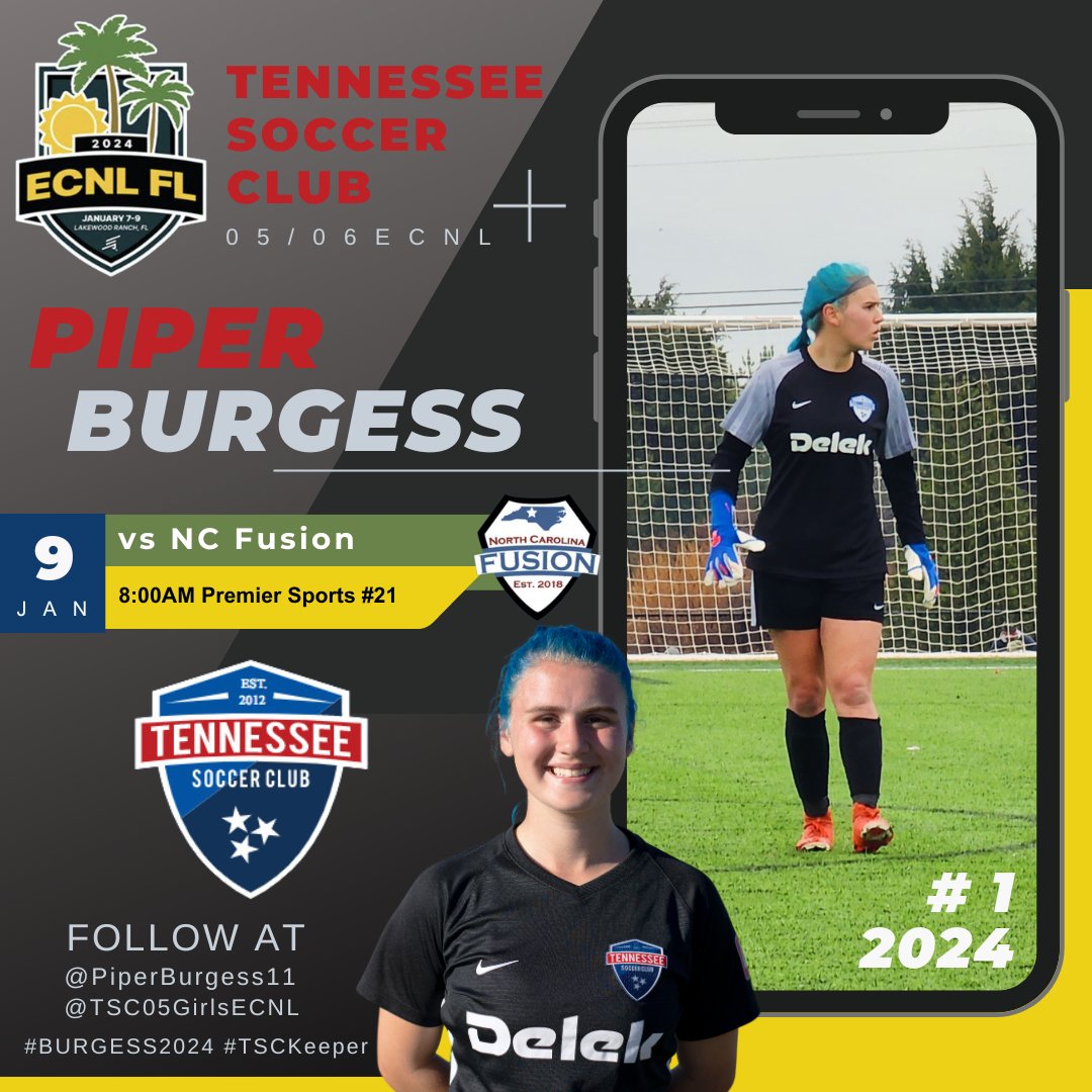 PiperBurgess11's tweet photo. 🕖 Let'sssss GOOOO!! It's the third and final for #ECNLFL
#BURGESS2024 #TSCKeeper #ECNLKeeper #2024Recruit #TSC0506ECNL #BuildingGreatness
#GKunion
@ECNLOhioValley @ImYouthSoccer @ImCollegeSoccer @PrepSoccer @TheSoccerWire @tnsoccerclub_GK @SoccerMomInt @TSC05GirlsECNL https://t.co/QQiaRpLem7