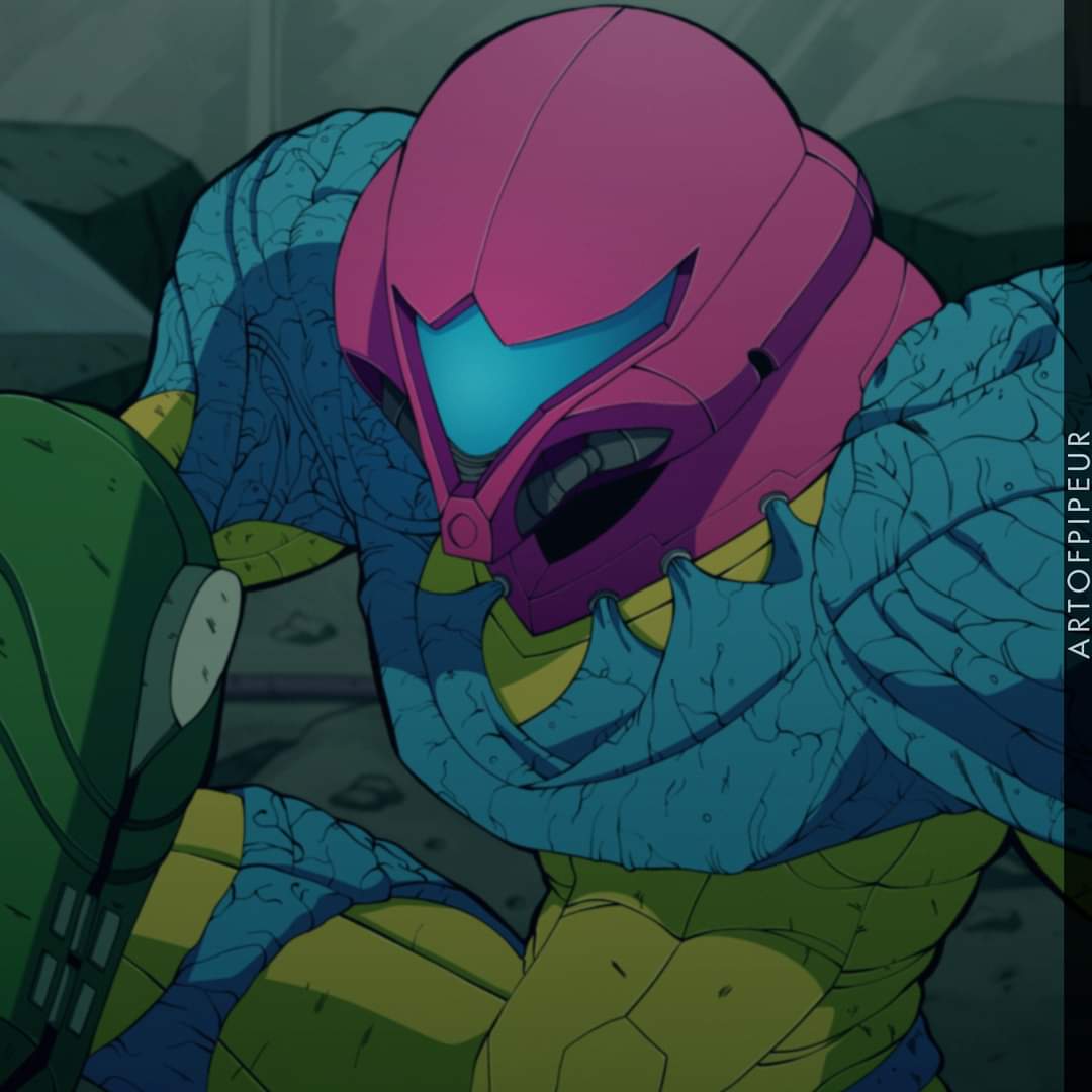 artofpipeur's tweet photo. Samus from Metroid Fusion, anime style ! When I decided to make a piece based on this suit, I knew I had to make something different and I had this idea of making it look more organic and alive.
 #nintendoswitch #MetroidAnime #metroid #fanart #samus #digitalillustration https://t.co/SMSESabIUa