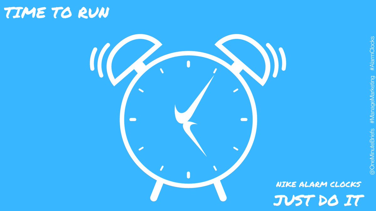 managemarketing's tweet image. Wakey, wakey, rise and SHINE!!  @OneMinuteBriefs of the Day: Create posters to advertise #AlarmClocks ⏰
#managemarketing #Nike #oneminutebriefs