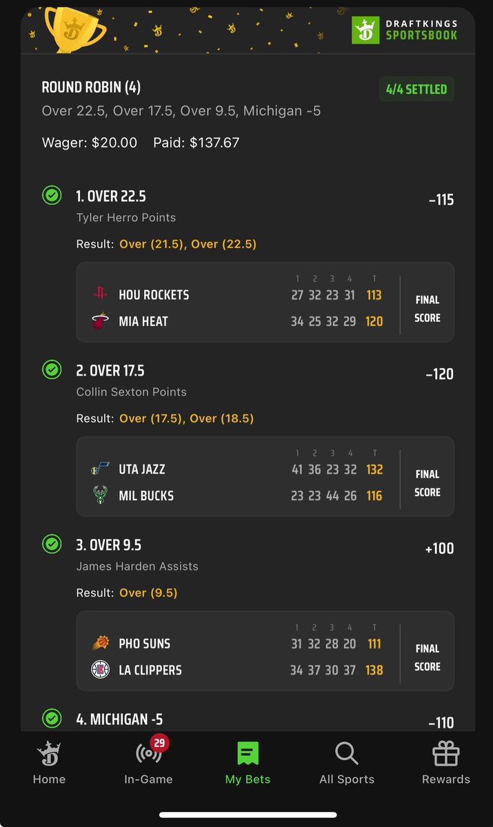 avina8211's tweet photo. @JDGoldboys A win is a win! Building!! Thanks @seanboybets  @JDGoldboys https://t.co/jajsGGSRiE