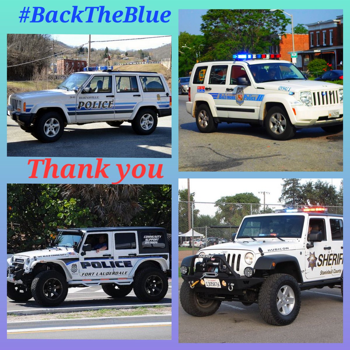 Good morning Jeepers!!
Today is #NationalLawEnforcementAppreciationDay 🚔  
#BackTheBlue #ThankYou 
Be safe out there 👮‍♂️👮‍♀️