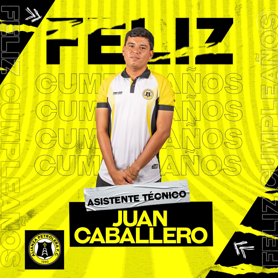 🥳Hoy queremos desearle un feliz cumpleaños a, Juan Caballero, Asistente Técnico de nuestro equipo profesional .🎈

¡Qué sean muchos más Juan! 🎊🎁 

Un mensaje para él 👈🏼

#AlianzaSomosTodos🟡⚫