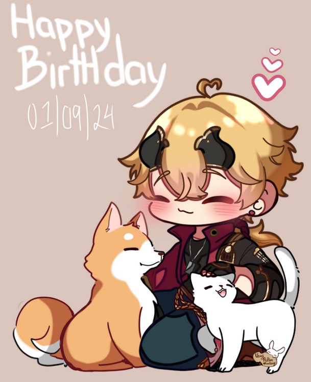 hello i am so glad i have finished this before the day ended thoma is my favorite genshin character and its his birthday today so i drew him i will start drawing him more #トーマ生誕祭2024 #Thoma #Chibi #fanart #Genshinfanart