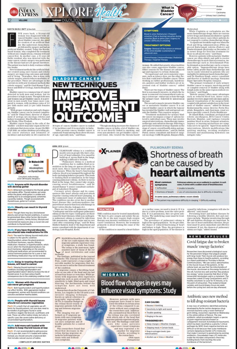 KavitaDatt's tweet photo. #Bladder #cancer:  New #technologies improve #treatment outcome 

Read the #Xplore #Health page in the @NewIndianXpress 

@TheMornStandard @mansukhmandviya @OfficeOf_MM @MoHFW_INDIA @vimaldassi @DrRandeepNH @drginil https://t.co/OFcU4qEcDi