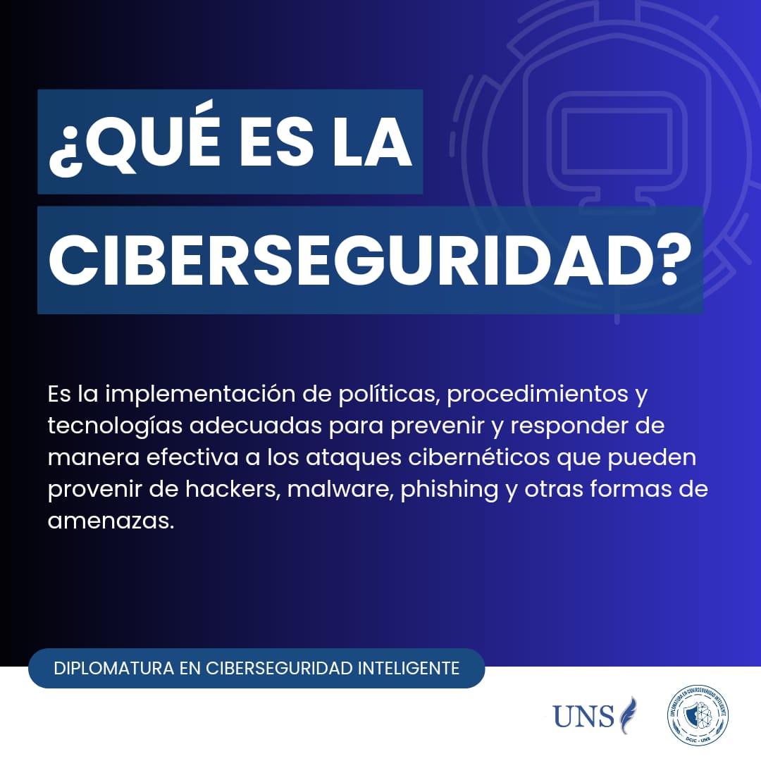 ¡La Diplomatura en Ciberseguridad Inteligente abre inscripciones para cursar 100% online desde cualquier parte del mundo!
Info: cs.uns.edu.ar/diplo-ciber/
Contacto: diplo.ciber@cs.uns.edu.ar
<a href="/UNS_oficial/">Universidad Nacional del Sur</a> <a href="/UNSDCIC/">DCIC-UNS</a> 
#ciberseguridad #InteligenciaArtificial