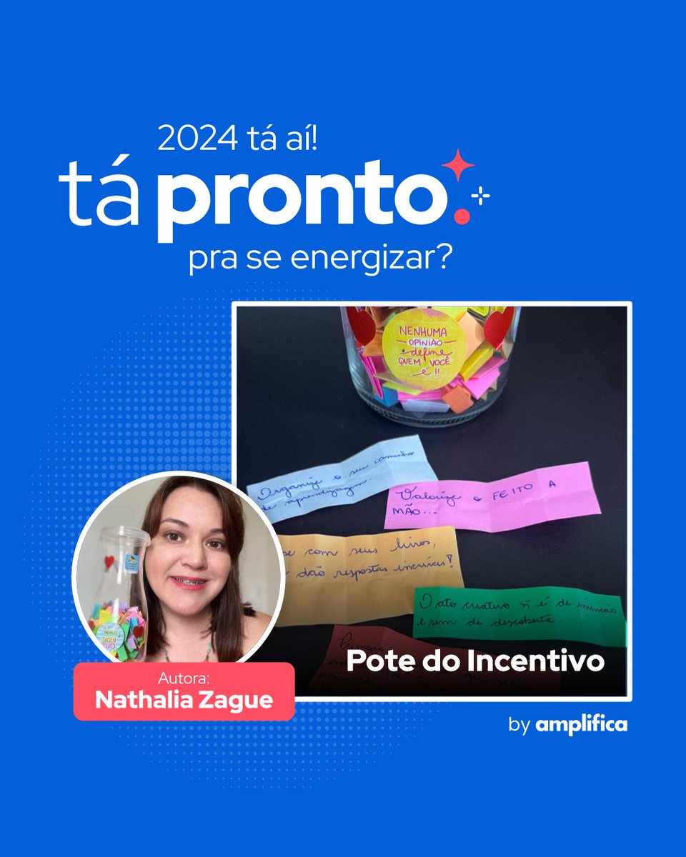 Conheça o Pote do Incentivo, uma atividade criativa e incentivadora para que você envie recados para si mesmo sempre que precisar. Aqui está tudo pronto pra você começar o ano bem. E o melhor, é gratuito: amplifica.me/pote-do-incent…