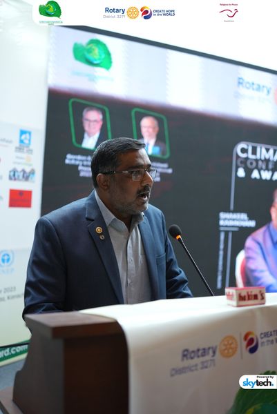 RfPPakistan's tweet photo. 𝐒𝐡𝐚𝐤𝐞𝐞𝐥 𝐊𝐚𝐢𝐦𝐤𝐡𝐚𝐧𝐢, District Governor Nominee, delivers a compelling speech on navigating the challenges and opportunities in our journey towards a sustainable future. https://t.co/3CXcBXaQ2Q